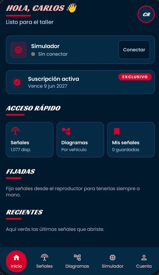 Inicio de la app