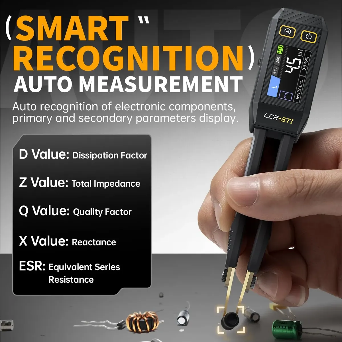 FNIRSI LCR-ST1 – Pinza Digital Inteligente para Componentes SMD